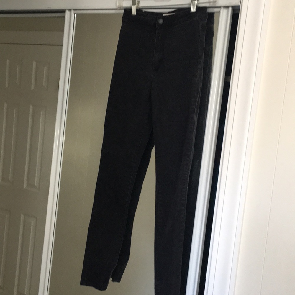 High waist black skinny jeans